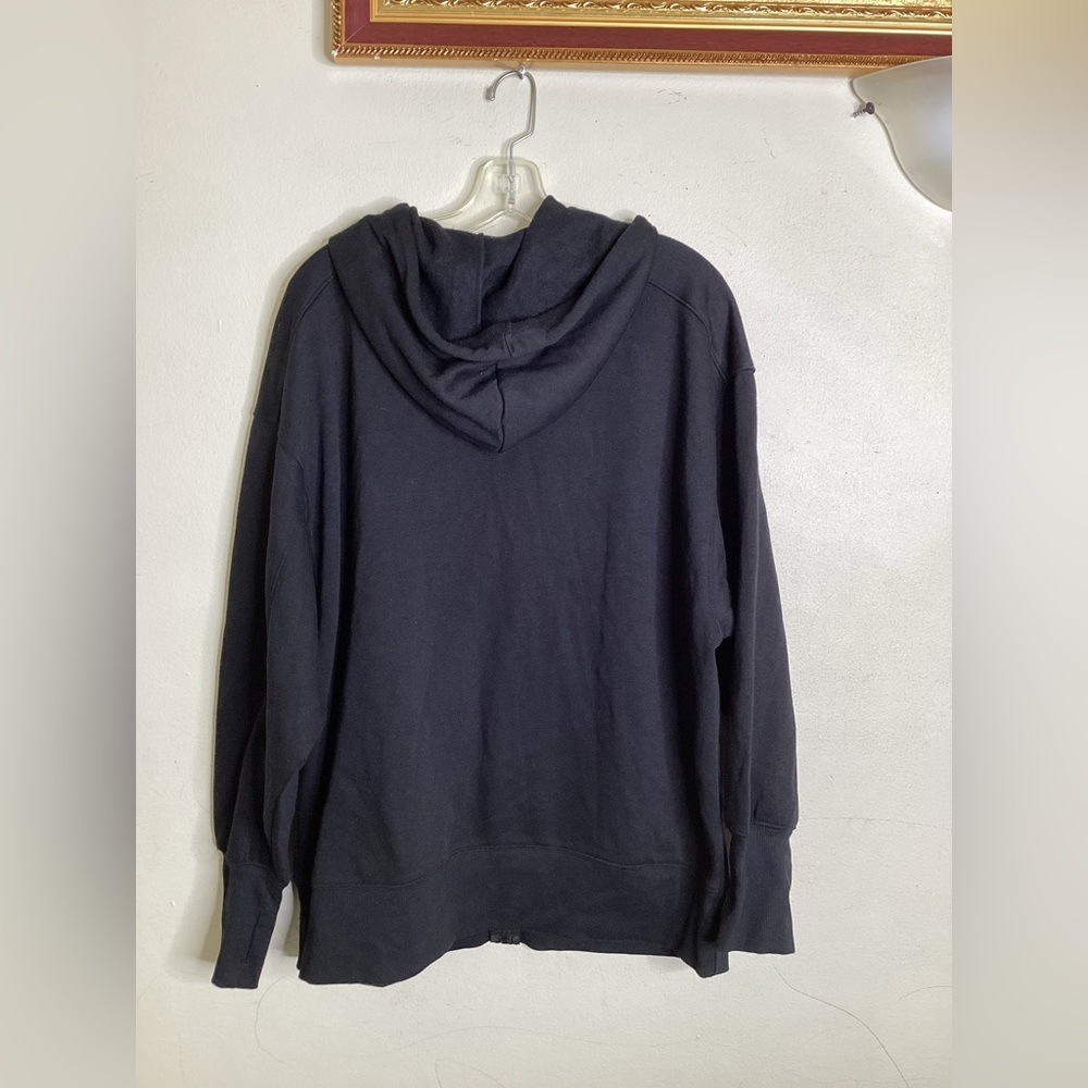 Wild Fable Women's OVERSIZED Hooded Sweatshirt Zip-Up Black - Picture 8 of 8
